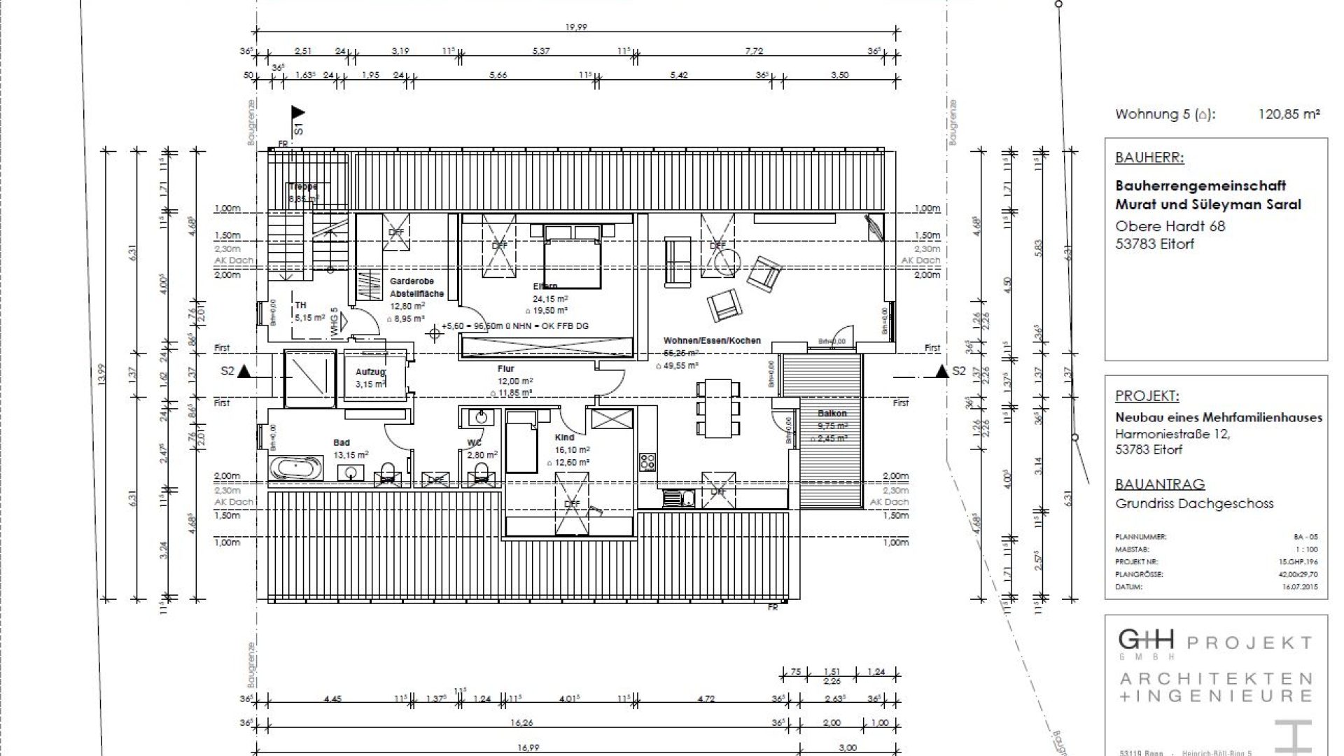 Grundriss Penthouse-Wohnung